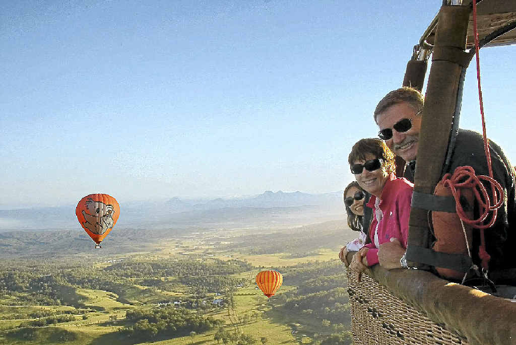 IN THE CLOUDS: Surprise Mum with a scenic hot-air balloon ride.